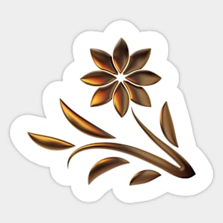 bronze colored abstract flower Sticker